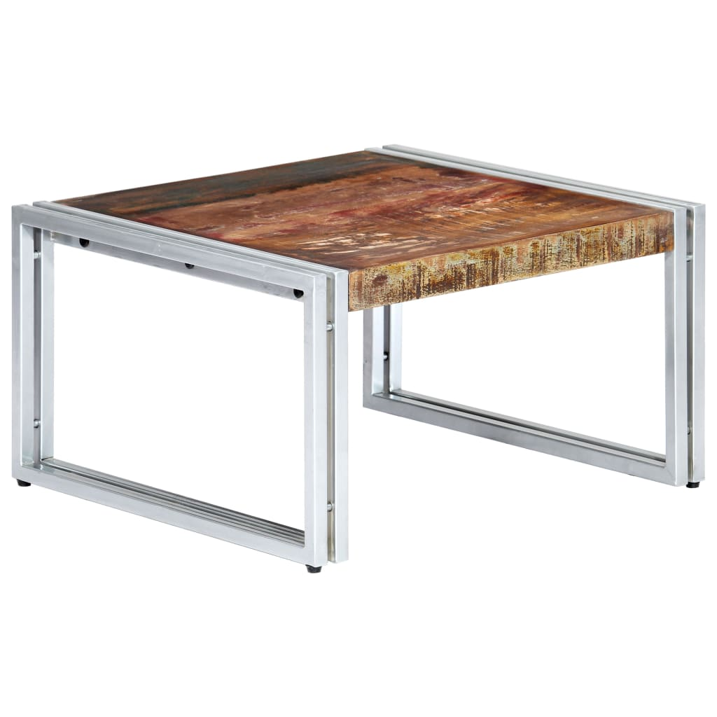 Coffee Table 60x60x35 cm - Solid Reclaimed Wood | Industrial Style