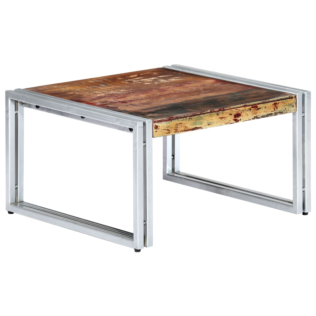 Coffee Table 60x60x35 cm - Solid Reclaimed Wood | Industrial Style