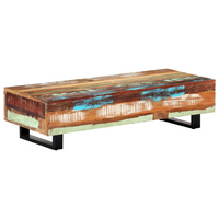 Coffee Table 120x50x30 cm - Solid Reclaimed Wood and Steel