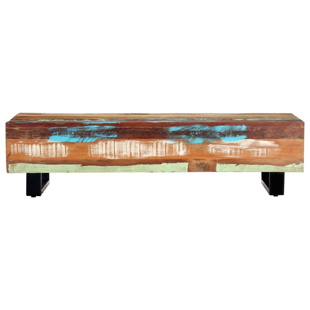 Coffee Table 120x50x30 cm - Solid Reclaimed Wood and Steel