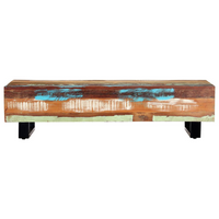 Coffee Table 120x50x30 cm - Solid Reclaimed Wood and Steel