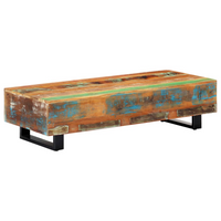 Coffee Table 120x50x30 cm - Solid Reclaimed Wood and Steel