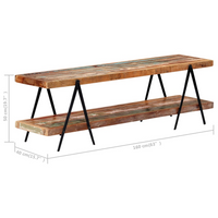 TV Cabinet 160x40x50 cm | Solid Reclaimed Wood | Industrial Charm