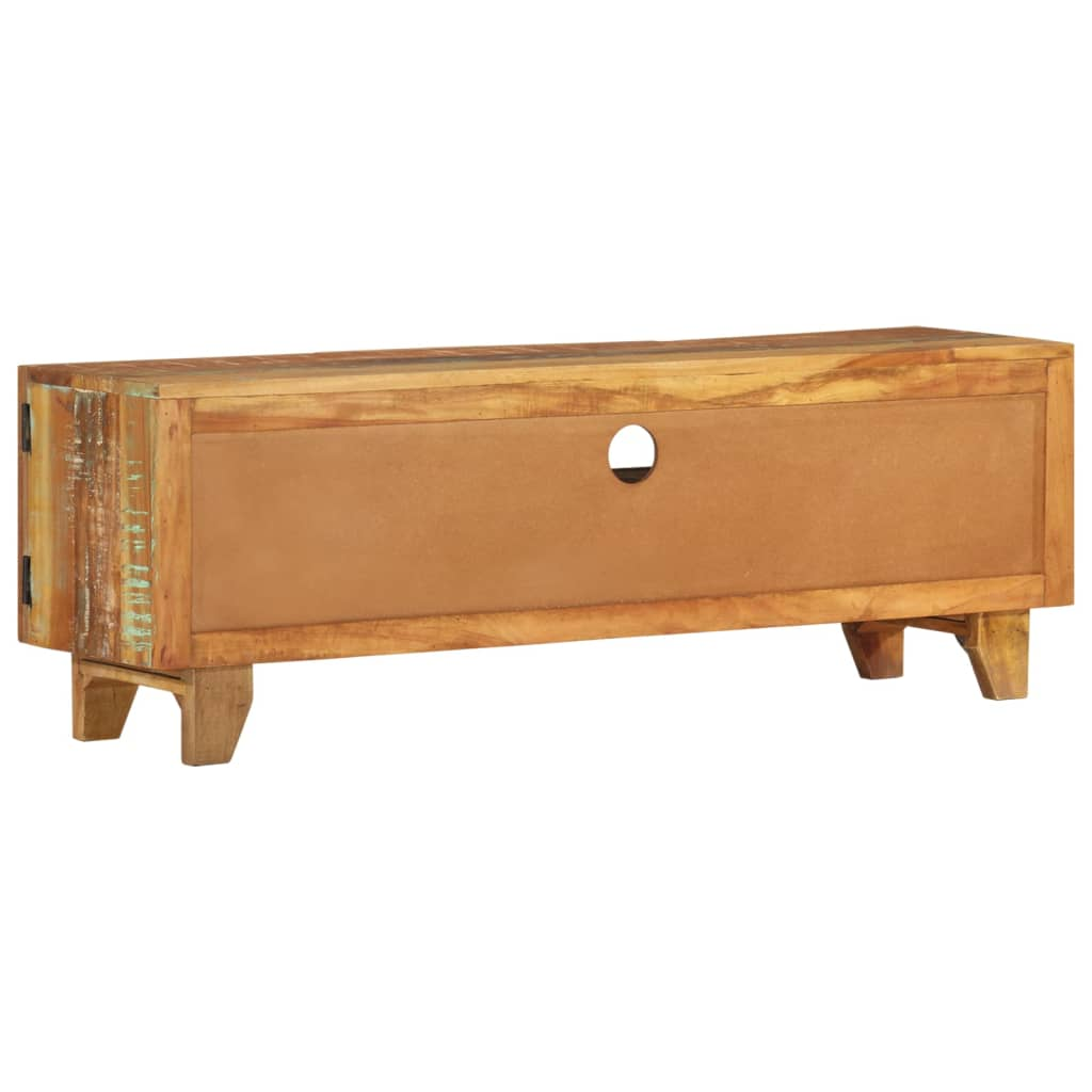 Hand Carved TV Cabinet 120x30x40 cm Solid Reclaimed Wood - Vintage Charm and Sophistication