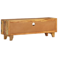 Hand Carved TV Cabinet 120x30x40 cm Solid Reclaimed Wood - Vintage Charm and Sophistication