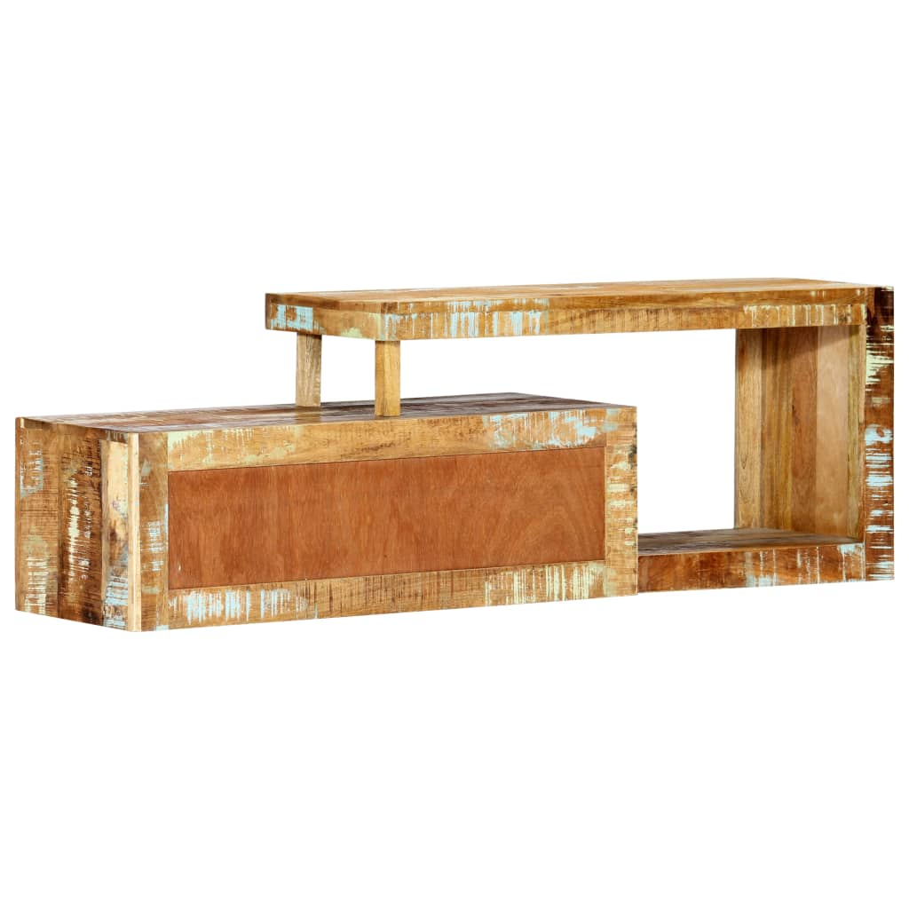 TV Cabinet 120x30x40 cm Solid Reclaimed Wood - Classic-style Wooden TV Stand with 2 Drawers and 1 Compartment