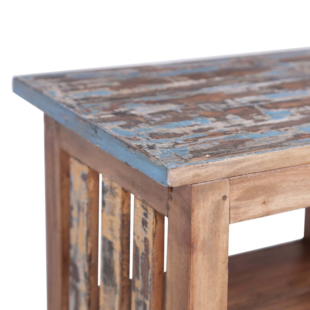 Bedside Cabinet 41x30x50 cm Solid Reclaimed Wood - Handmade, Polished, and Lacquered