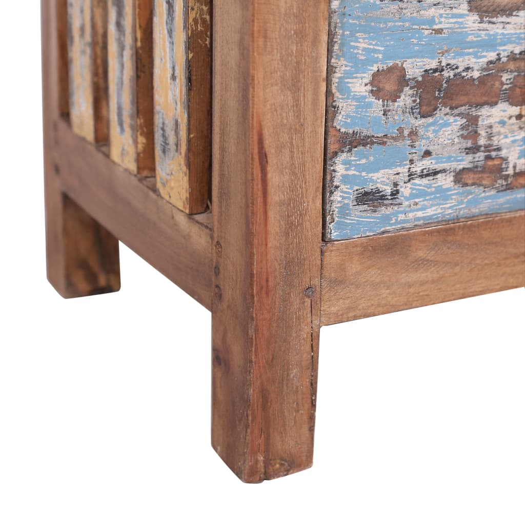 Bedside Cabinet 41x30x50 cm Solid Reclaimed Wood - Handmade, Polished, and Lacquered