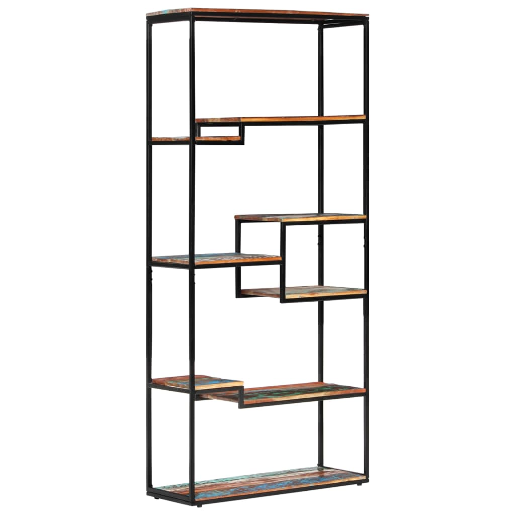 Bookcase 80x30x180 cm - Solid Reclaimed Wood | Rustic Charm for Your Space