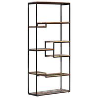 Bookcase 80x30x180 cm - Solid Reclaimed Wood | Rustic Charm for Your Space