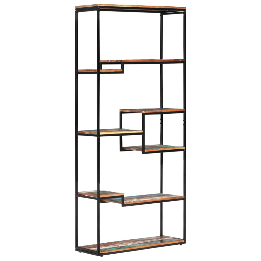 Bookcase 80x30x180 cm - Solid Reclaimed Wood | Rustic Charm for Your Space