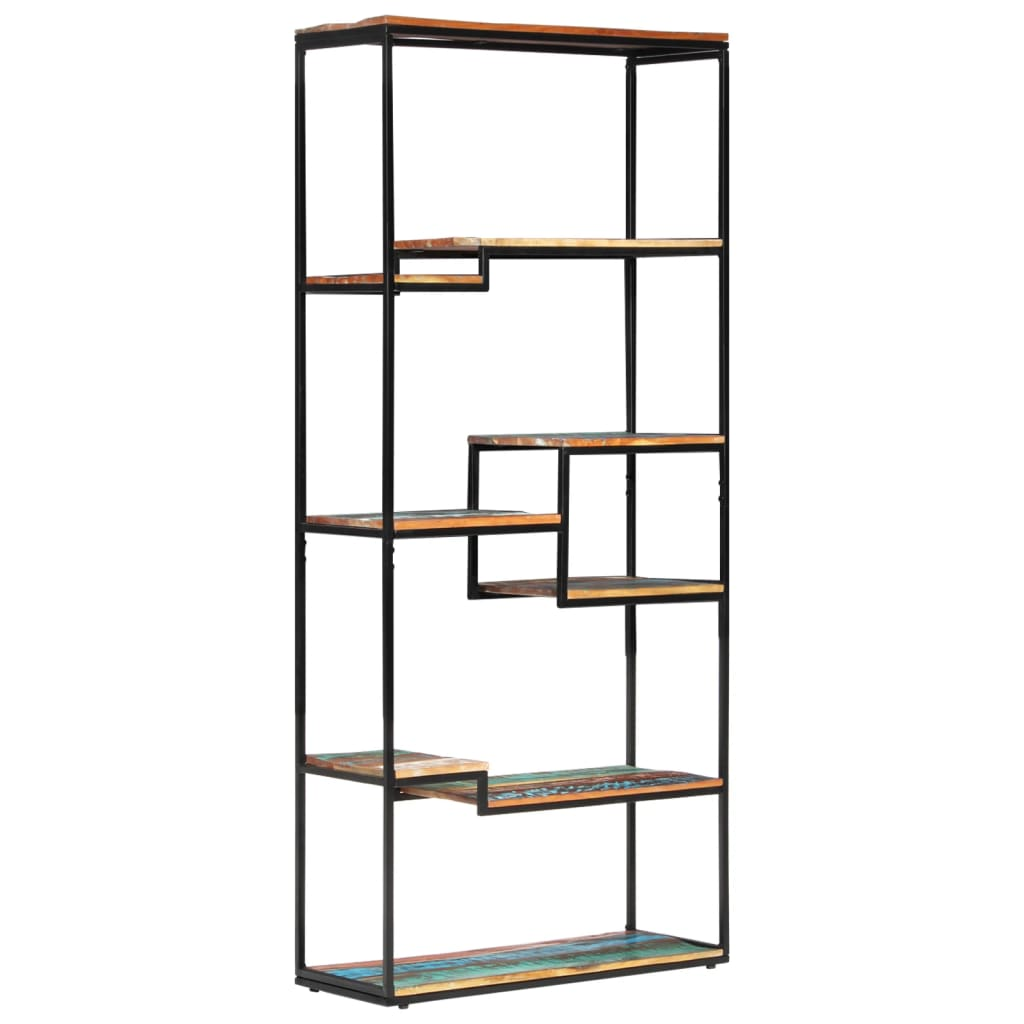 Bookcase 80x30x180 cm - Solid Reclaimed Wood | Rustic Charm for Your Space