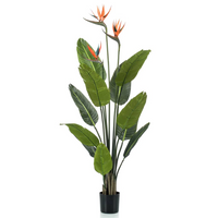 Emerald Artificial Plant Strelitzia in Pot with Flowers 120 cm