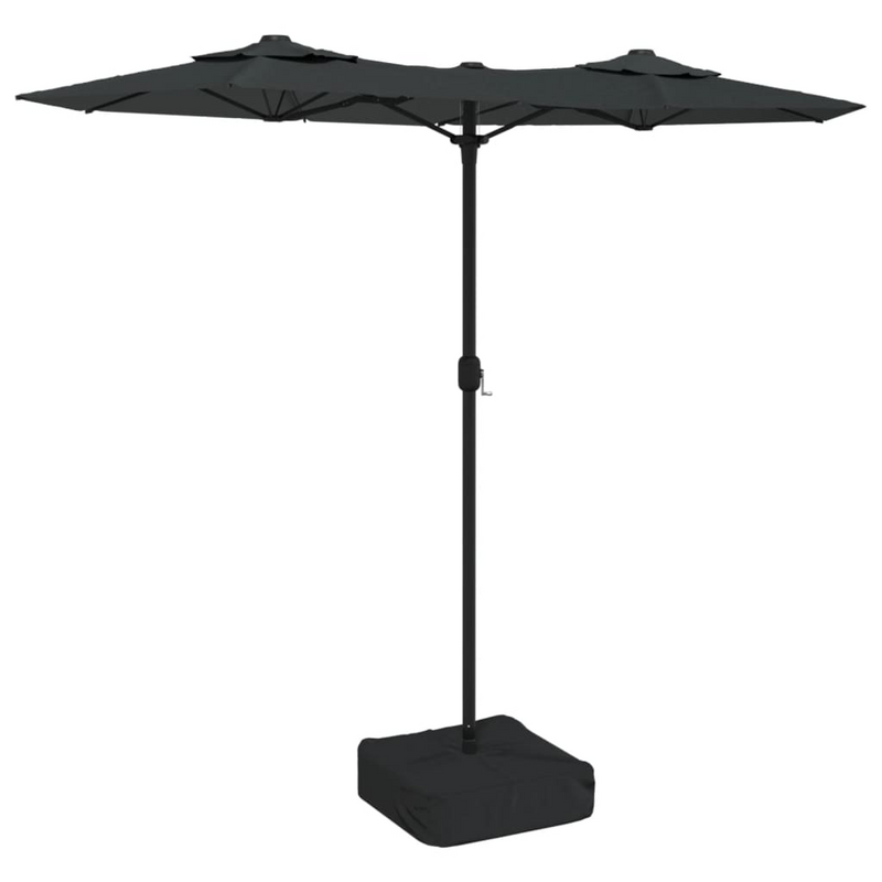 Double-Head Parasol with LEDs Anthracite 316x240 cm