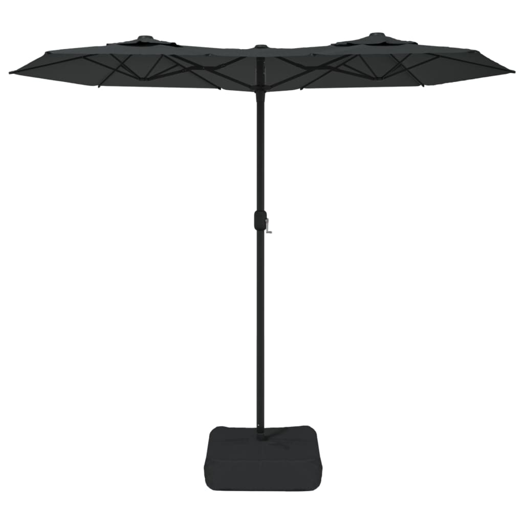 Double-Head Parasol with LEDs Anthracite 316x240 cm