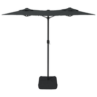 Double-Head Parasol with LEDs Anthracite 316x240 cm