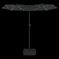 Double-Head Parasol with LEDs Anthracite 316x240 cm