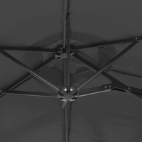 Double-Head Parasol with LEDs Anthracite 316x240 cm