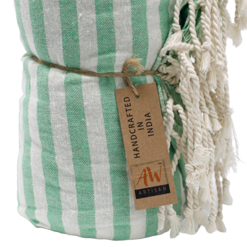 Cotton Pario Towel - 100x180 cm - Picnic Green | Lightweight & Fast Drying