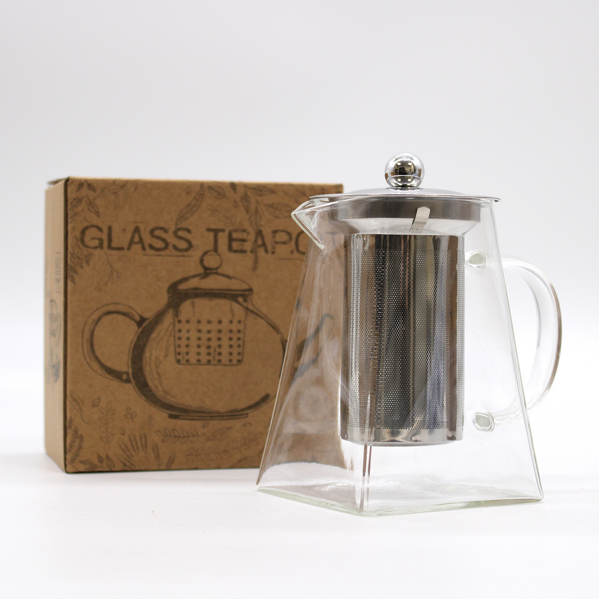 Glass Infuser Teapot - Tower Shape - 750ml | Elegant Tea Brewer