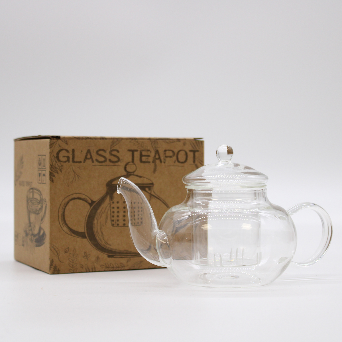 Glass Infuser Teapot - Round Pearl - 400ml - Shop Now!