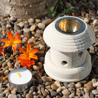 Stone Oil Burner - Combo Lantern | Create a Soothing Ambiance with Indonesian Sandstone