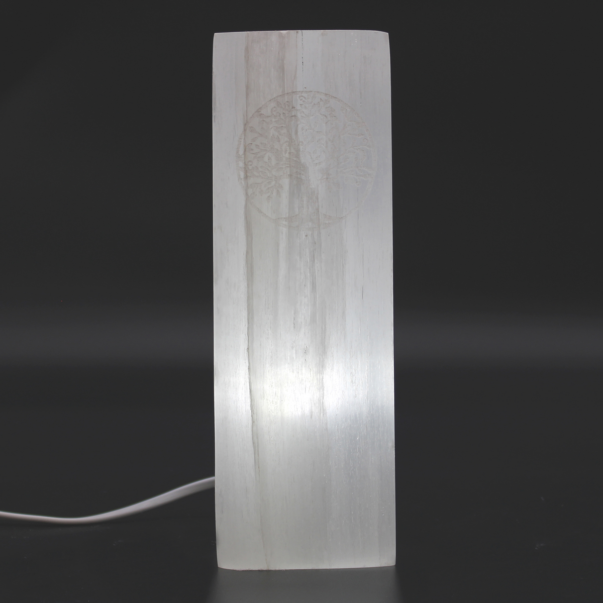 Selenite Block Lamp 25cm - Chakra Lamp | Natural Selenite Stone