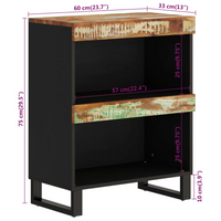 Side Cabinet 60x33x75 cm Solid Wood Reclaimed - Spacious Storage and Sturdy Design