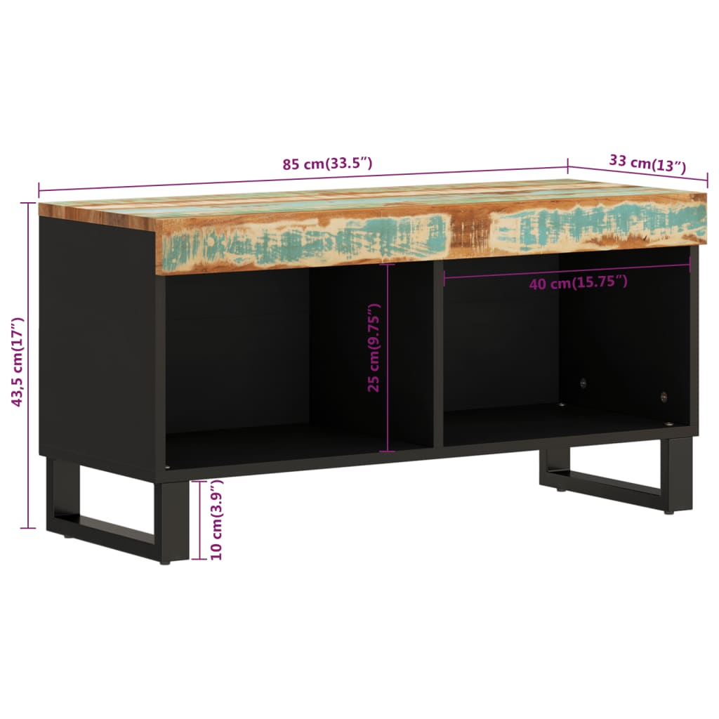 TV Cabinet 85x33x43.5 cm Solid Wood Reclaimed - Industrial Charm, Spacious Storage, Sturdy Top