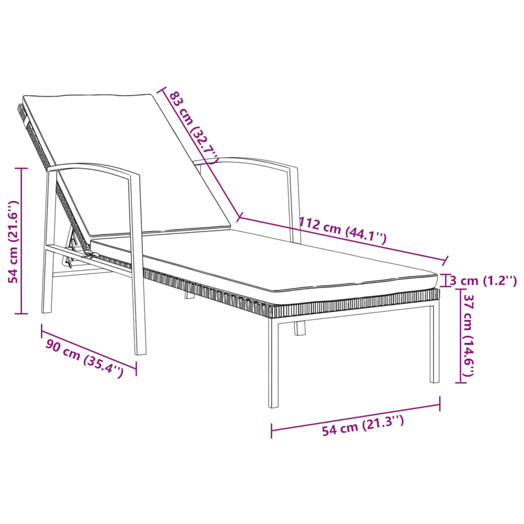 Sun Loungers 2 pcs with Table Poly Rattan Brown - Comfortable Outdoor Furniture