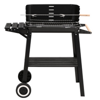 Charcoal BBQ Grill with Wheels | Sturdy Construction | Adjustable Height | Practical Windshield