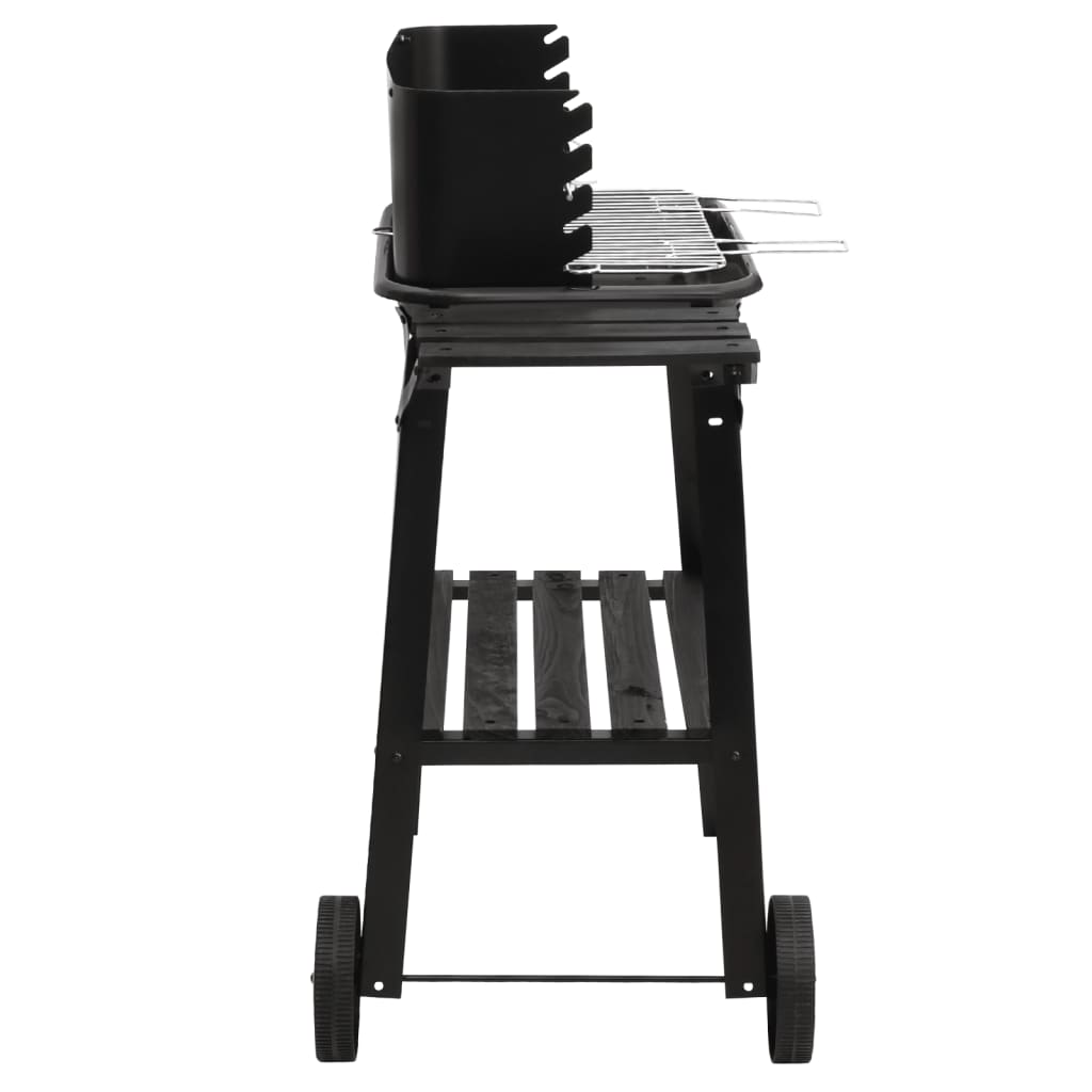 Charcoal BBQ Grill with Wheels | Sturdy Construction | Adjustable Height | Practical Windshield