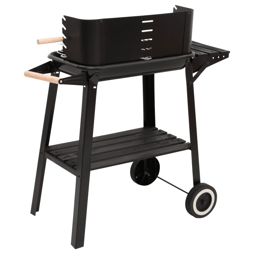 Charcoal BBQ Grill with Wheels | Sturdy Construction | Adjustable Height | Practical Windshield