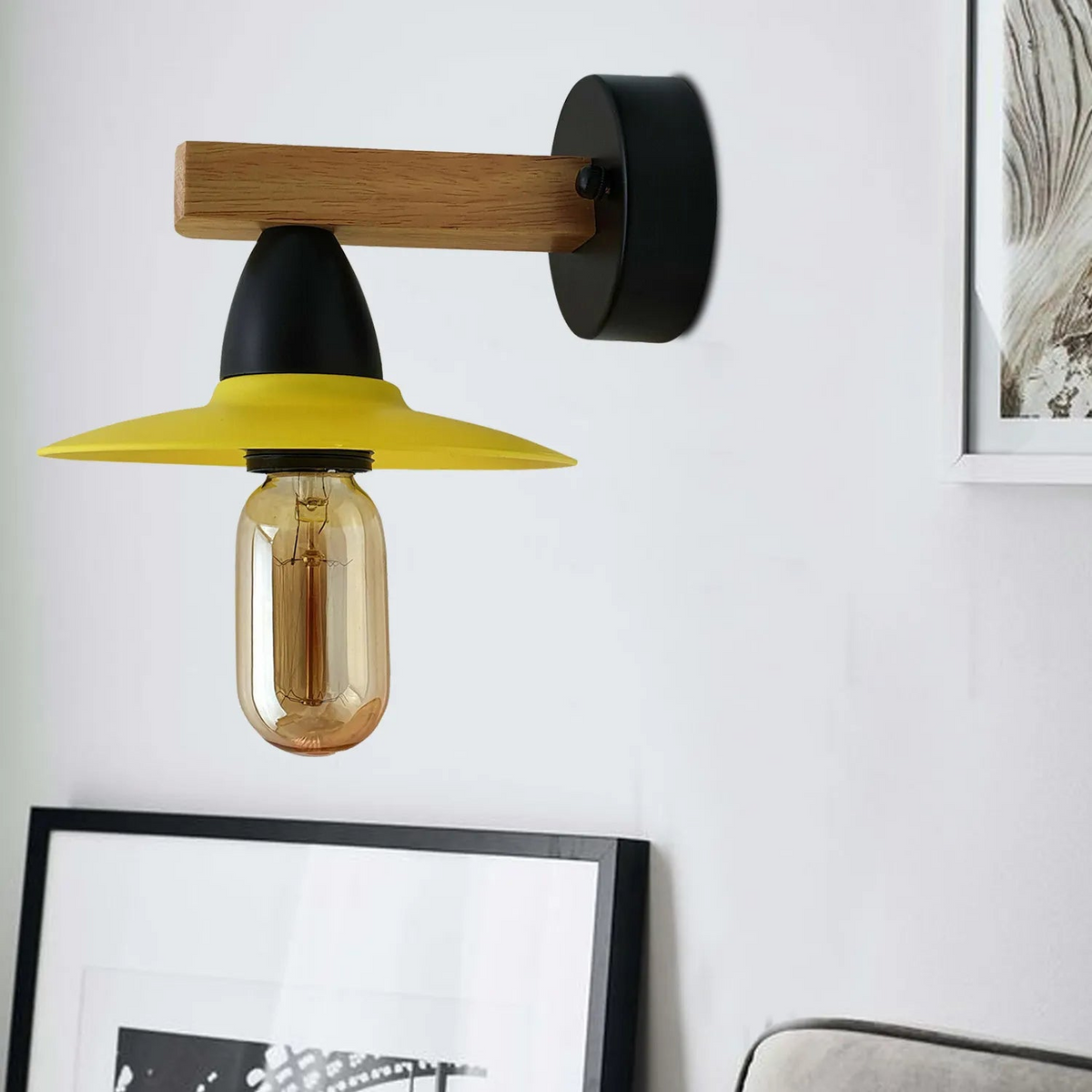 Vintage Lamp Retro Wall Light in Yellow | Charming Style | Dimmable | 36-Month Warranty