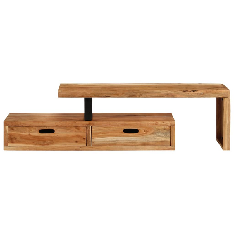 TV Stand Solid Wood Acacia - Antique-style Design - Spacious Storage - Sturdy and Durable