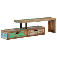 TV Stand Solid Wood Reclaimed - Antique-Styled Design for Your Living Room