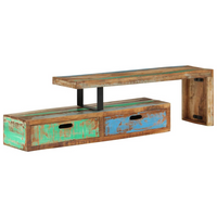 TV Stand Solid Wood Reclaimed - Antique-Styled Design for Your Living Room