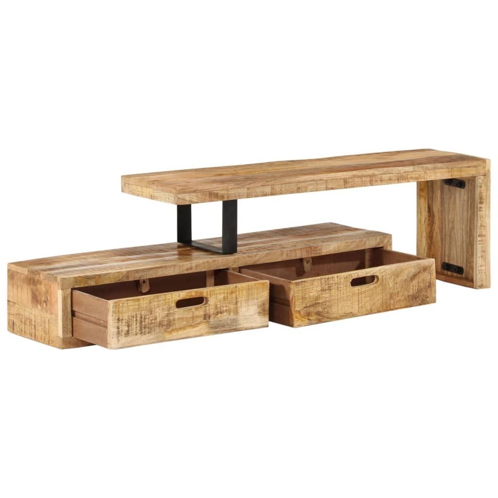 TV Stand Solid Wood Mango - Antique-Style Design, Spacious Storage, Displaying Function