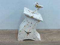 Ceramic Mantel Clock - Confetti Glaze | Handmade Whimsical Design