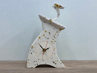 Ceramic Mantel Clock - Confetti Glaze | Handmade Whimsical Design