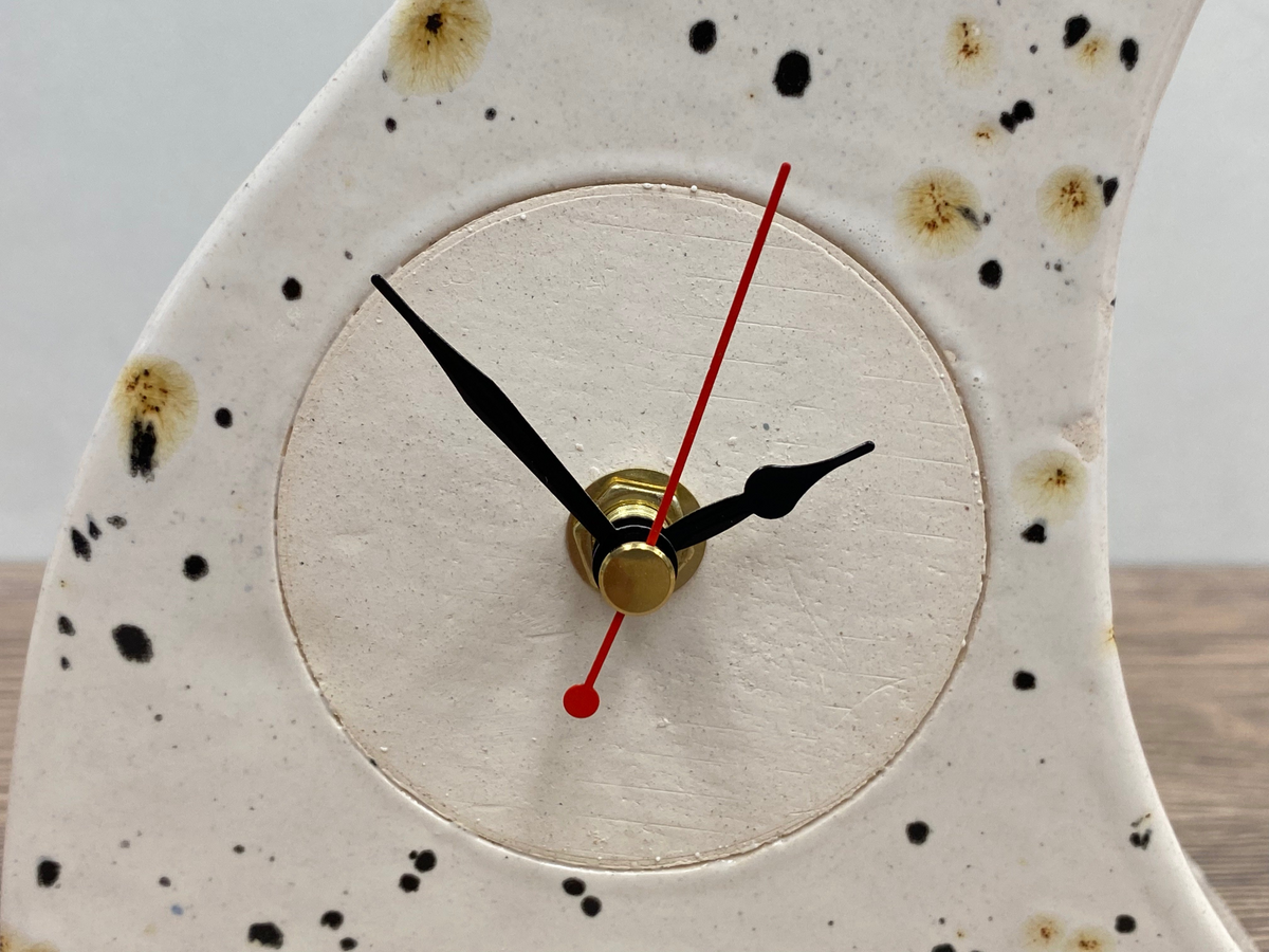 Ceramic Mantel Clock - Confetti Glaze | Handmade Whimsical Design