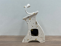 Ceramic Mantel Clock - Confetti Glaze | Handmade Whimsical Design