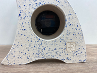 Ceramic Mantel Clock - Light Blue Speckled | Quirky Handmade Design