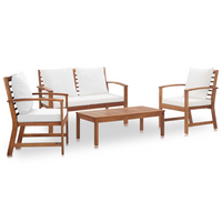 vidaXL 4 Piece Garden Lounge Set with Cushions Solid Wood Acacia - Outdoor Furniture for Relaxation