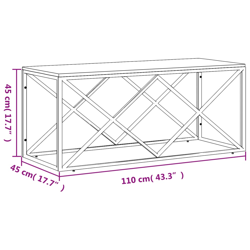 Coffee Table Stainless Steel and Solid Wood Reclaimed - Functional and Beautiful