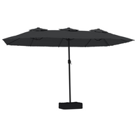 Double-Head Parasol Black 449x245 cm - UV-Protective & Durable | Crank Mechanism & Strong Base