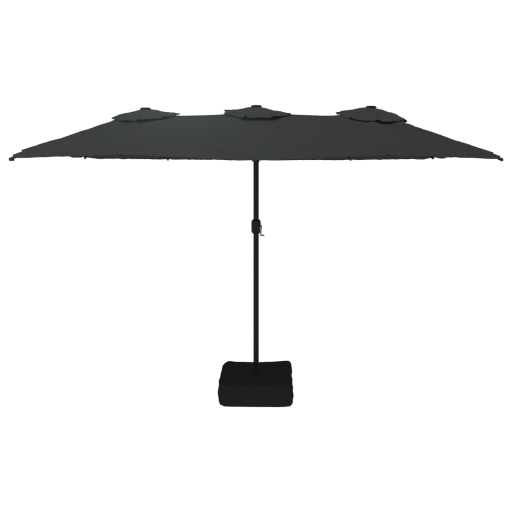 Double-Head Parasol Black 449x245 cm - UV-Protective & Durable | Crank Mechanism & Strong Base