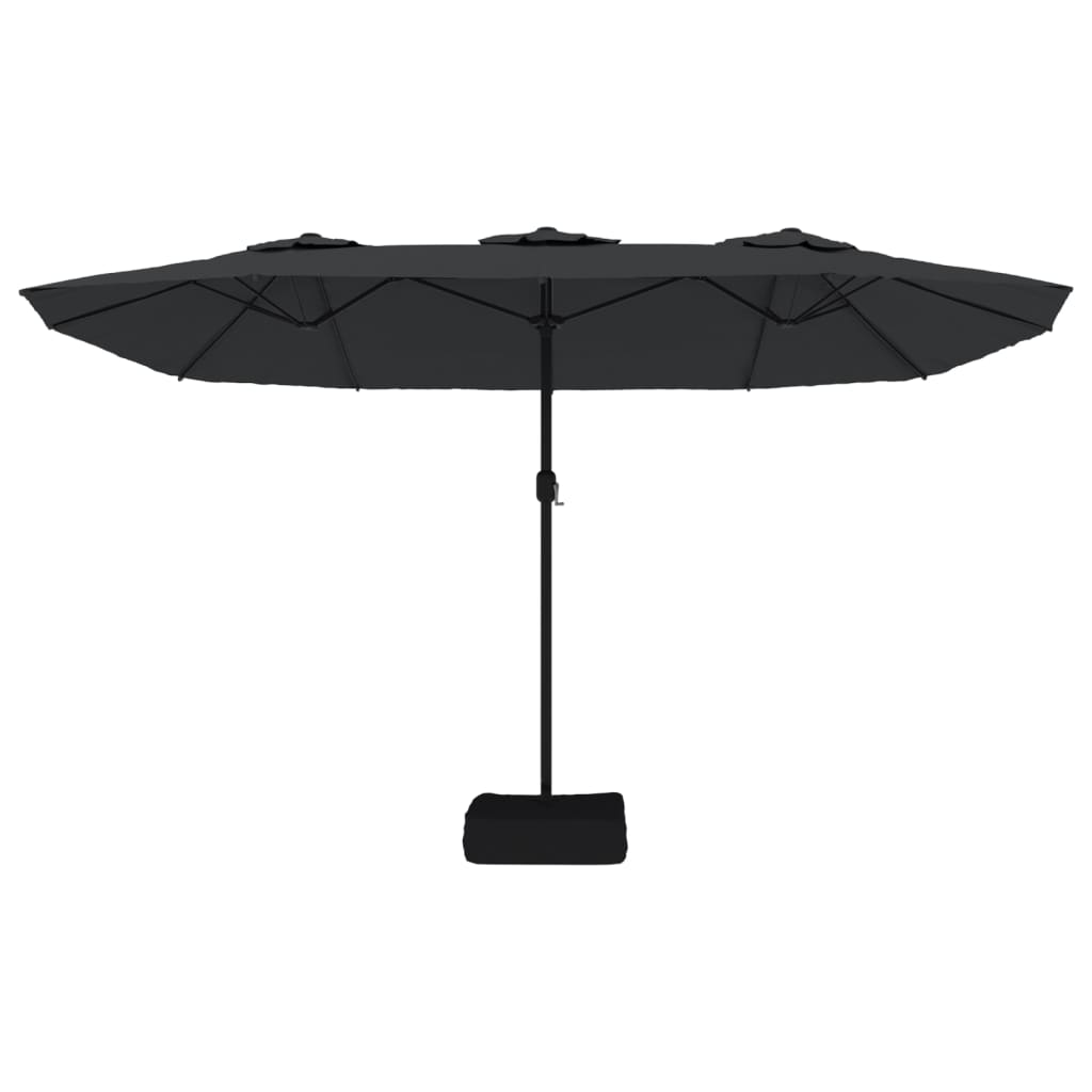 Double-Head Parasol Black 449x245 cm - UV-Protective & Durable | Crank Mechanism & Strong Base