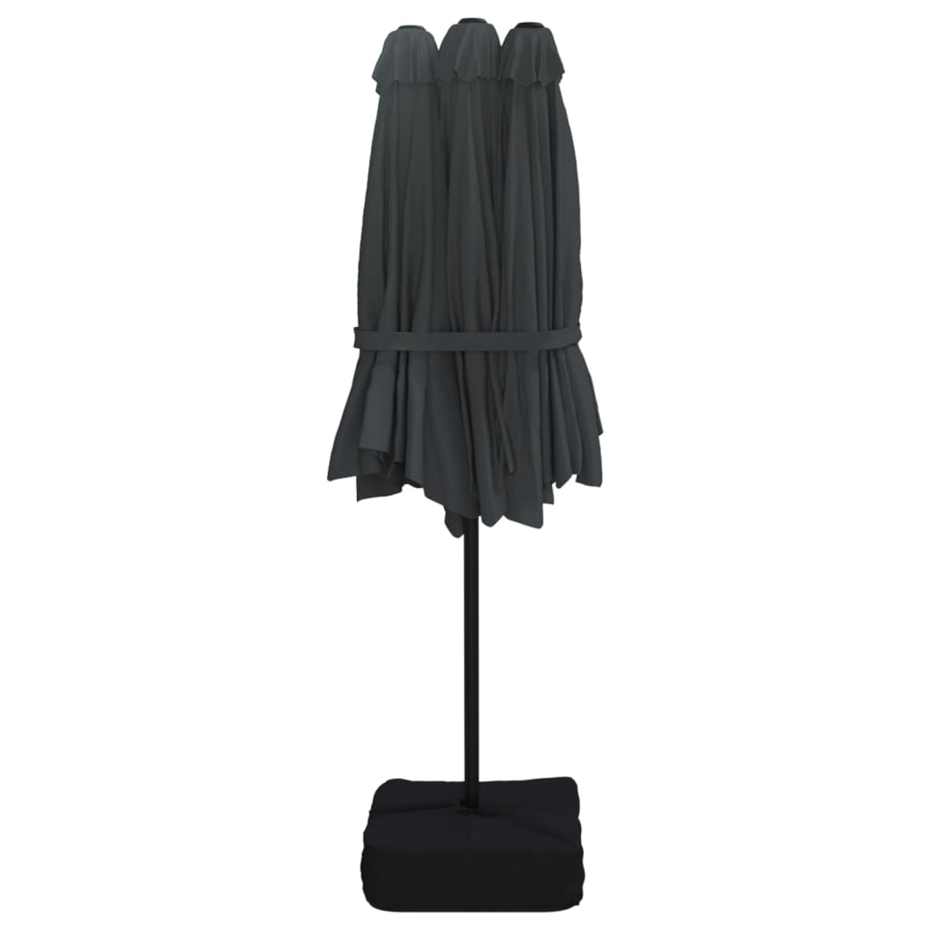 Double-Head Parasol Black 449x245 cm - UV-Protective & Durable | Crank Mechanism & Strong Base