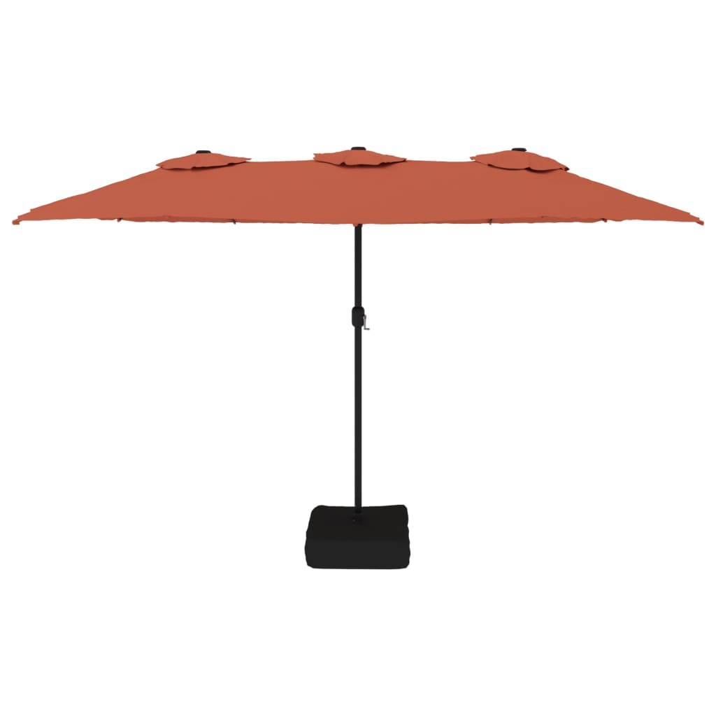 Double-Head Parasol Terracotta - 449x245 cm | UV-Protective Polyester